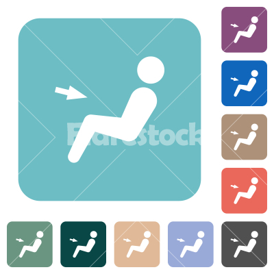 Car air flow direction chest rounded square flat icons - Car air flow direction chest white flat icons on color rounded square backgrounds