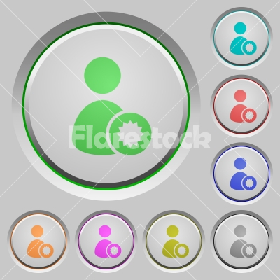 Certified user push buttons - Certified user color icons on sunk push buttons