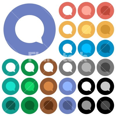 Chat round flat multi colored icons - Chat multi colored flat icons on round backgrounds. Included white, light and dark icon variations for hover and active status effects, and bonus shades on black backgounds.