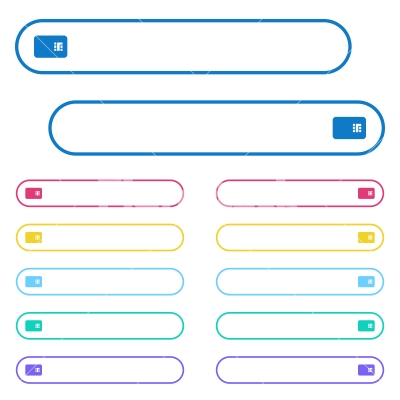 Chip card icons in rounded color menu buttons - Chip card icons in rounded color menu buttons. Left and right side icon variations.
