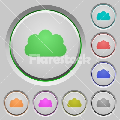 Cloud push buttons - Set of color cloud sunk push buttons.