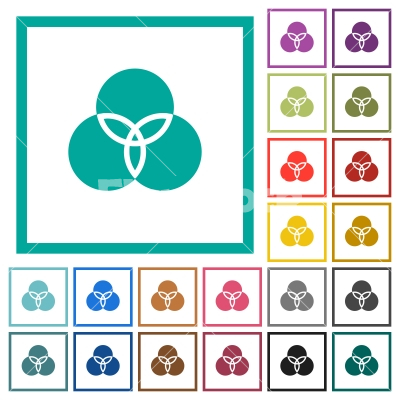 Color filter flat color icons with quadrant frames - Color filter flat color icons with quadrant frames on white background