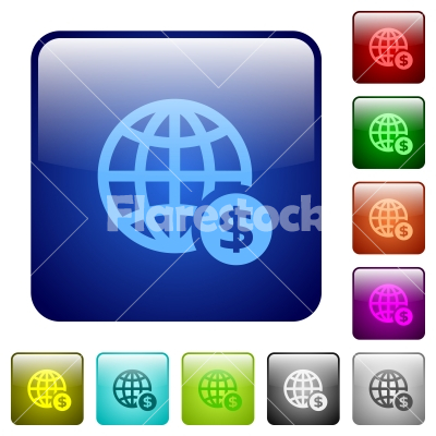Color online payment glass buttons - Set of color online payment glass web buttons.