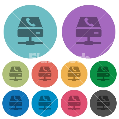 Color VoIP service flat icons - Color VoIP service flat icon set on round background. - Free stock vector