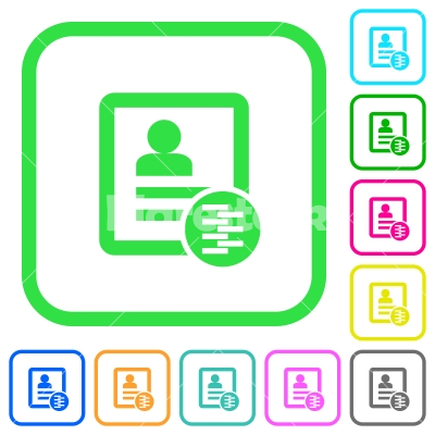 Compress contact vivid colored flat icons - Compress contact vivid colored flat icons in curved borders on white background