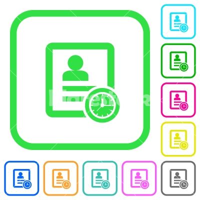 Contact appointment vivid colored flat icons - Contact appointment vivid colored flat icons in curved borders on white background
