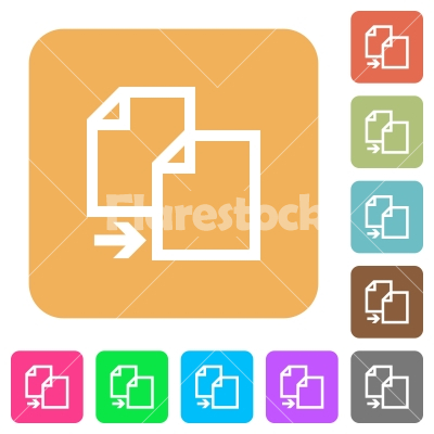 Copy item rounded square flat icons - Copy item flat icons on rounded square vivid color backgrounds.