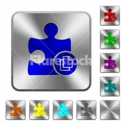 Copy plugin rounded square steel buttons - Copy plugin engraved icons on rounded square glossy steel buttons