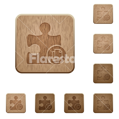 Copy plugin wooden buttons - Copy plugin on rounded square carved wooden button styles