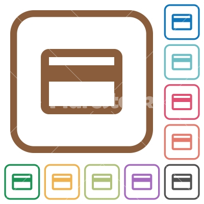 Credit card simple icons - Credit card simple icons in color rounded square frames on white background