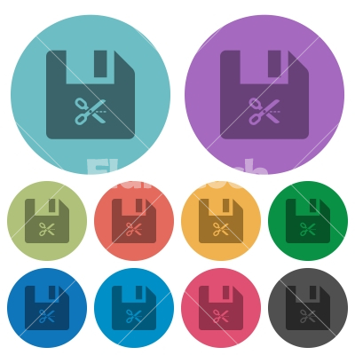 Cut file color darker flat icons - Cut file darker flat icons on color round background