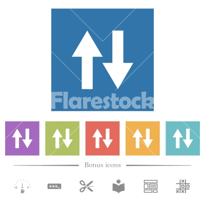 Data traffic flat white icons in square backgrounds - Data traffic flat white icons in square backgrounds. 6 bonus icons included.