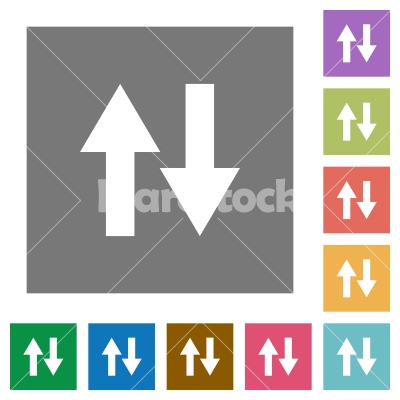 Data traffic square flat icons - Data traffic flat icons on simple color square backgrounds