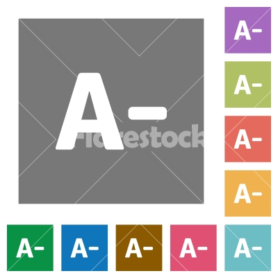 Decrease font size square flat icons - Decrease font size flat icons on simple color square backgrounds