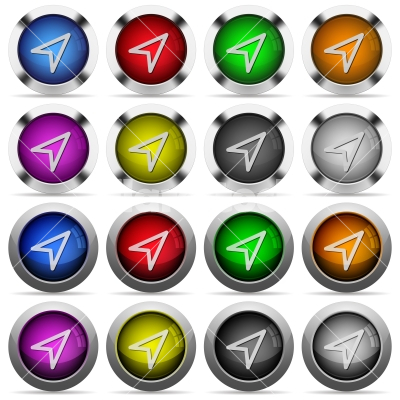 Direction button set - Set of direction glossy web buttons. Arranged layer structure.