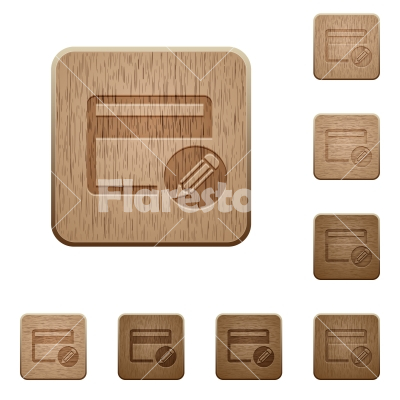 Edit credit card wooden buttons - Edit credit card on rounded square carved wooden button styles