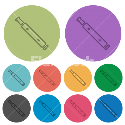 Electronic cigarette outline color darker flat icons - Electronic cigarette outline darker flat icons on color round background