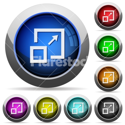 Enlarge window round glossy buttons - Enlarge window icons in round glossy buttons with steel frames