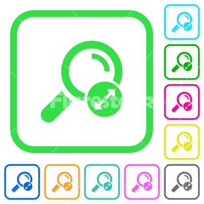Extending search results vivid colored flat icons - Extending search results vivid colored flat icons in curved borders on white background