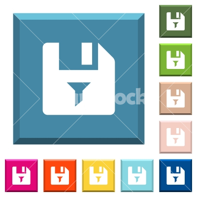 Filter file white icons on edged square buttons - Filter file white icons on edged square buttons in various trendy colors