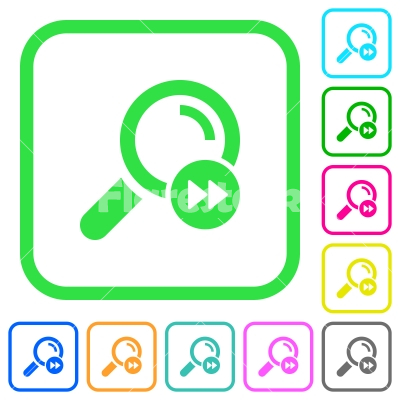 Find last search result vivid colored flat icons - Find last search result vivid colored flat icons in curved borders on white background