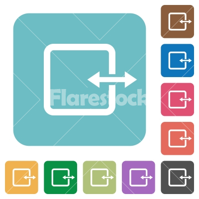 Flat adjust item width icons - Flat adjust item width icons on rounded square color backgrounds.