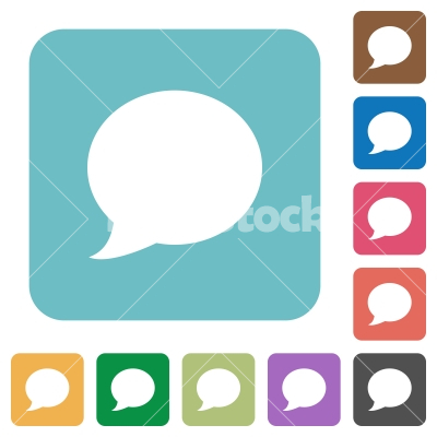 Flat Blog comment icons - Flat Blog comment icons on rounded square color backgrounds.