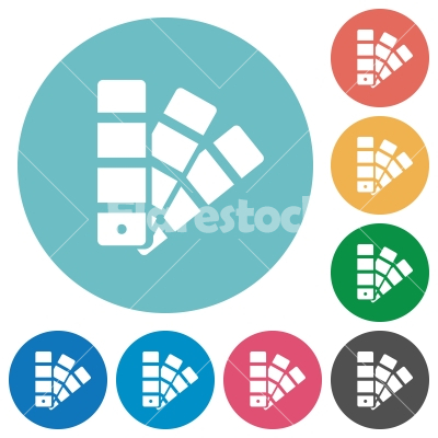 Flat color swatch icons - Flat color swatch icon set on round color background.