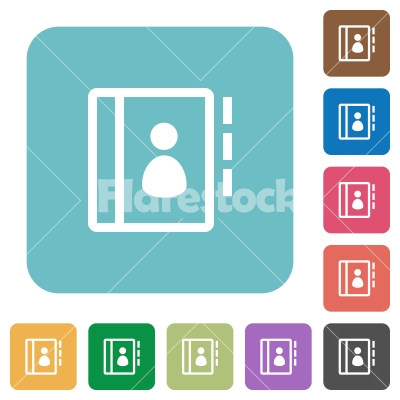 Flat contacts icons - Flat contacts icons on rounded square color backgrounds.