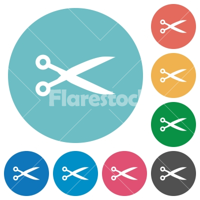Flat cut icons - Flat cut icon set on round color background.