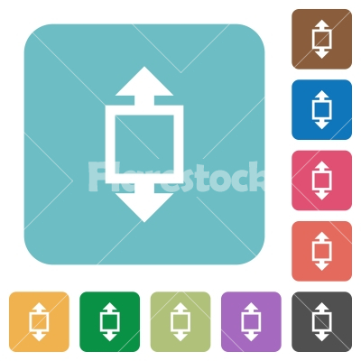 Flat height tool icons - Flat height tool icons on rounded square color backgrounds.