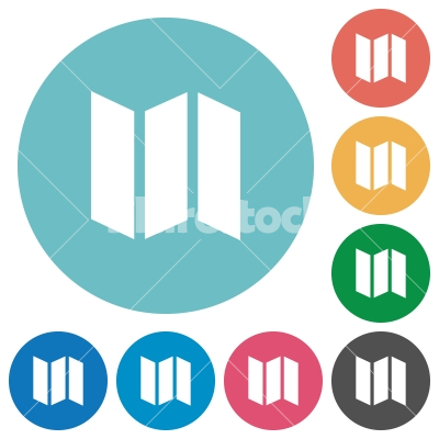 Flat map icons - Flat map icon set on round color background. - Free stock vector