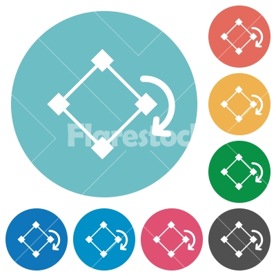 Flat rotate element icons - Flat rotate element icon set on round color background.