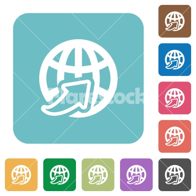 Flat worldwide icons - Flat worldwide icons on rounded square color backgrounds.