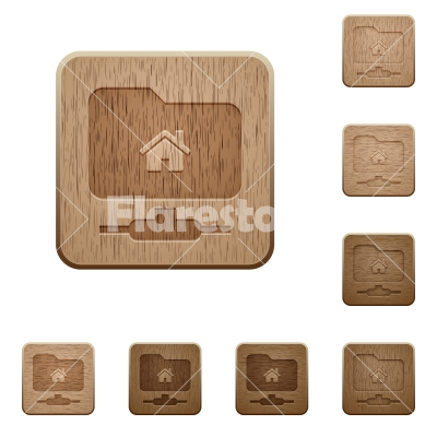 FTP home directory wooden buttons - FTP home directory on rounded square carved wooden button styles