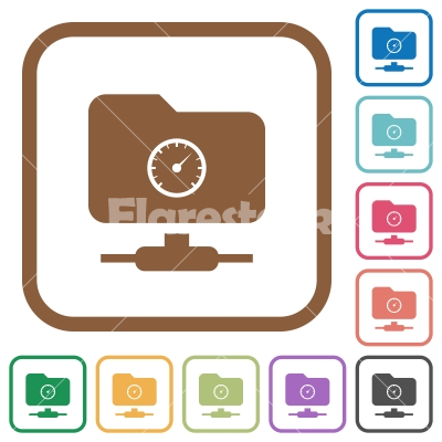 FTP quota simple icons - FTP quota simple icons in color rounded square frames on white background