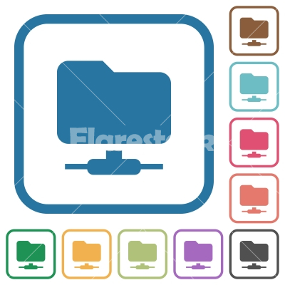 FTP simple icons - FTP simple icons in color rounded square frames on white background