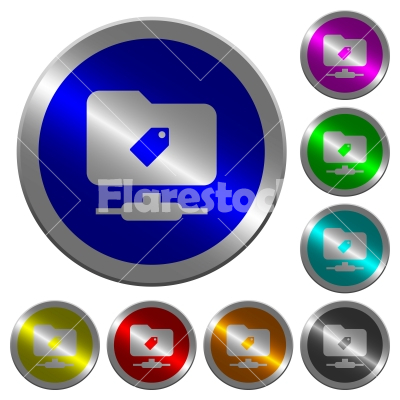 FTP tag luminous coin-like round color buttons - FTP tag icons on round luminous coin-like color steel buttons