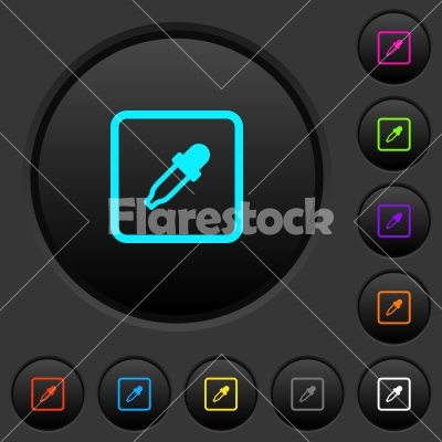 Get object color dark push buttons with color icons - Get object color dark push buttons with vivid color icons on dark grey background