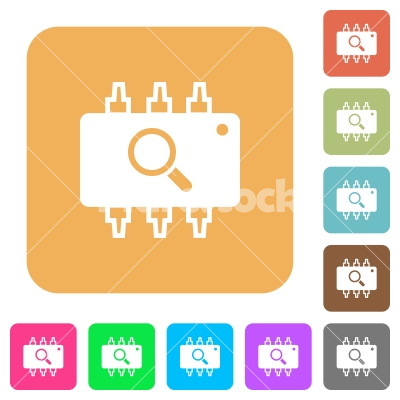 Hardware test rounded square flat icons - Hardware test flat icons on rounded square vivid color backgrounds.