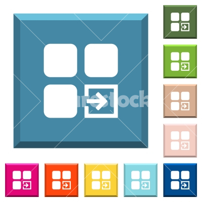Import component white icons on edged square buttons - Import component white icons on edged square buttons in various trendy colors