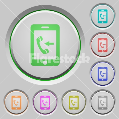 Incoming mobile call push buttons - Incoming mobile call color icons on sunk push buttons