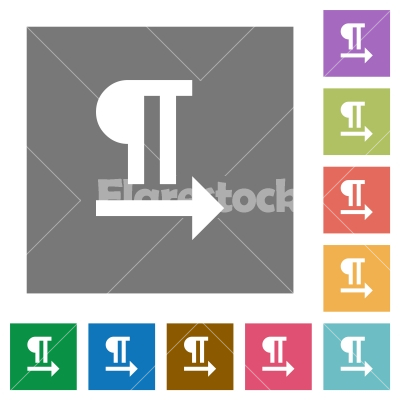 Left to right text direction square flat icons - Left to right text direction flat icons on simple color square backgrounds