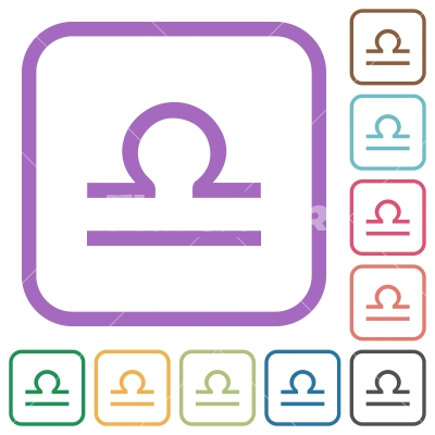libra zodiac symbol simple icons - libra zodiac symbol simple icons in color rounded square frames on white background