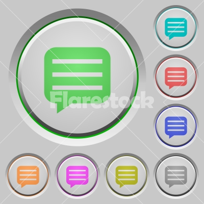 Message box with rows push buttons - Message box with rows color icons on sunk push buttons