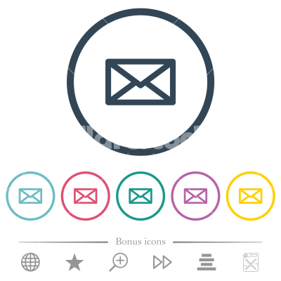 Message flat color icons in round outlines - Message flat color icons in round outlines. 6 bonus icons included.