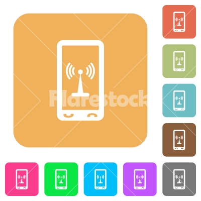 Mobile hotspot rounded square flat icons - Mobile hotspot flat icons on rounded square vivid color backgrounds.