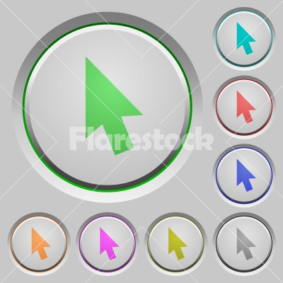 Mouse cursor push buttons - Mouse cursor color icons on sunk push buttons