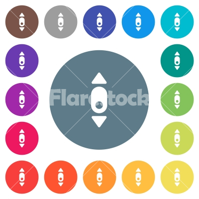 Mouse scroll down flat white icons on round color backgrounds - Mouse scroll down flat white icons on round color backgrounds. 17 background color variations are included.