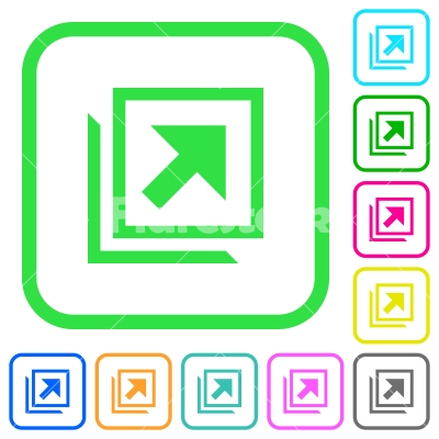 Open in new window vivid colored flat icons - Open in new window vivid colored flat icons in curved borders on white background